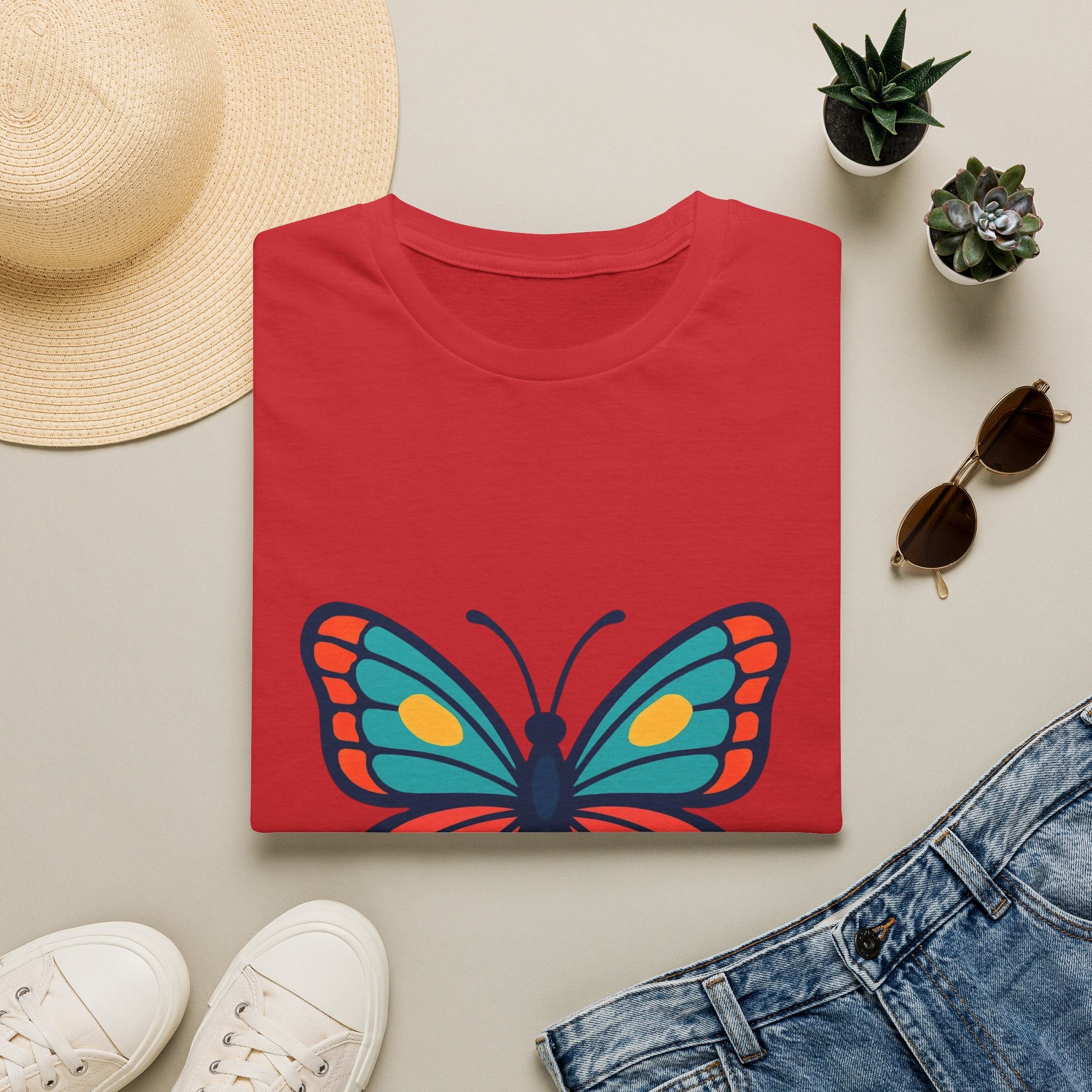 Butterfly Graphic T‑Shirt — Colorful Retro Monarch Tee