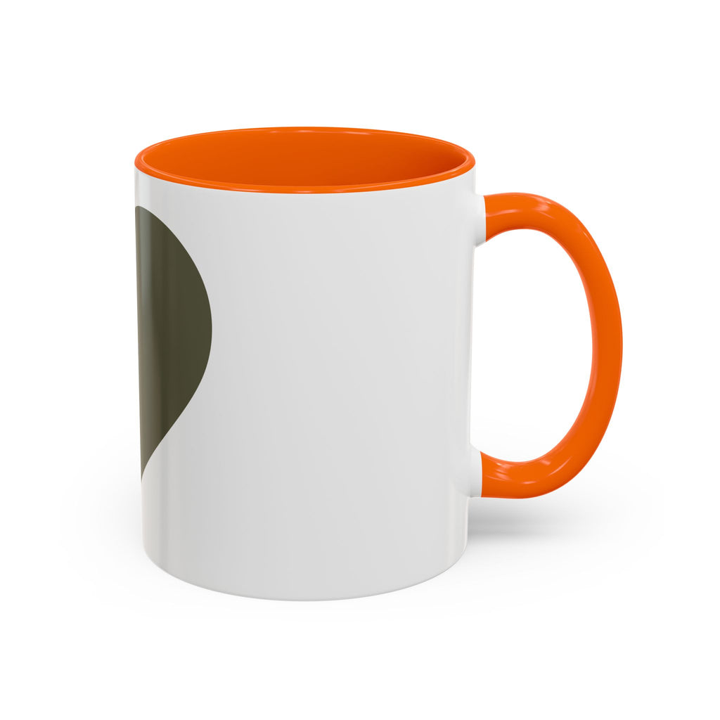 Olive Heart Accent Coffee Mug – Modern Minimalist Ceramic Tea & Coffee Cup