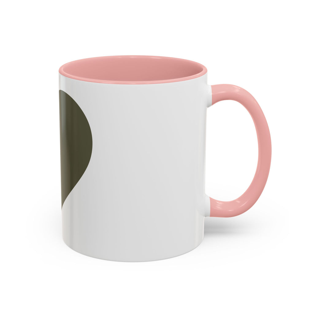 Olive Heart Accent Coffee Mug – Modern Minimalist Ceramic Tea & Coffee Cup