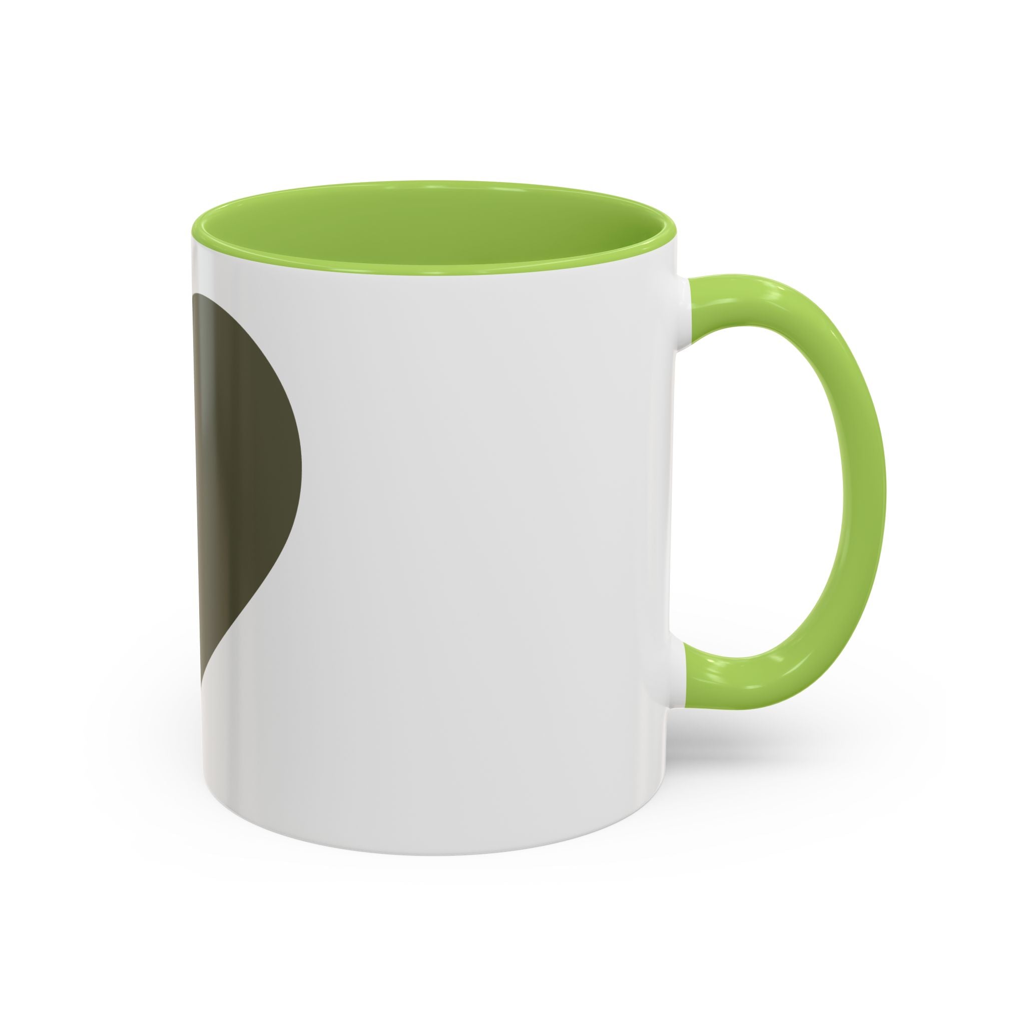 Olive Heart Accent Coffee Mug – Modern Minimalist Ceramic Tea & Coffee Cup