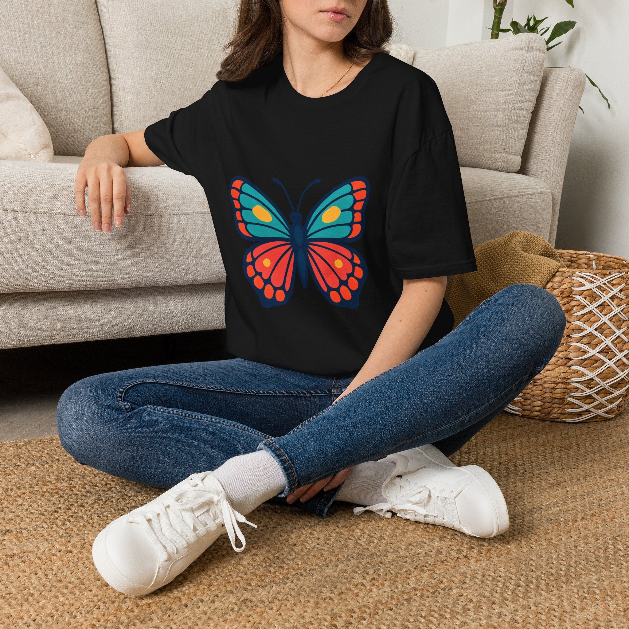 Butterfly Graphic T‑Shirt — Colorful Retro Monarch Tee