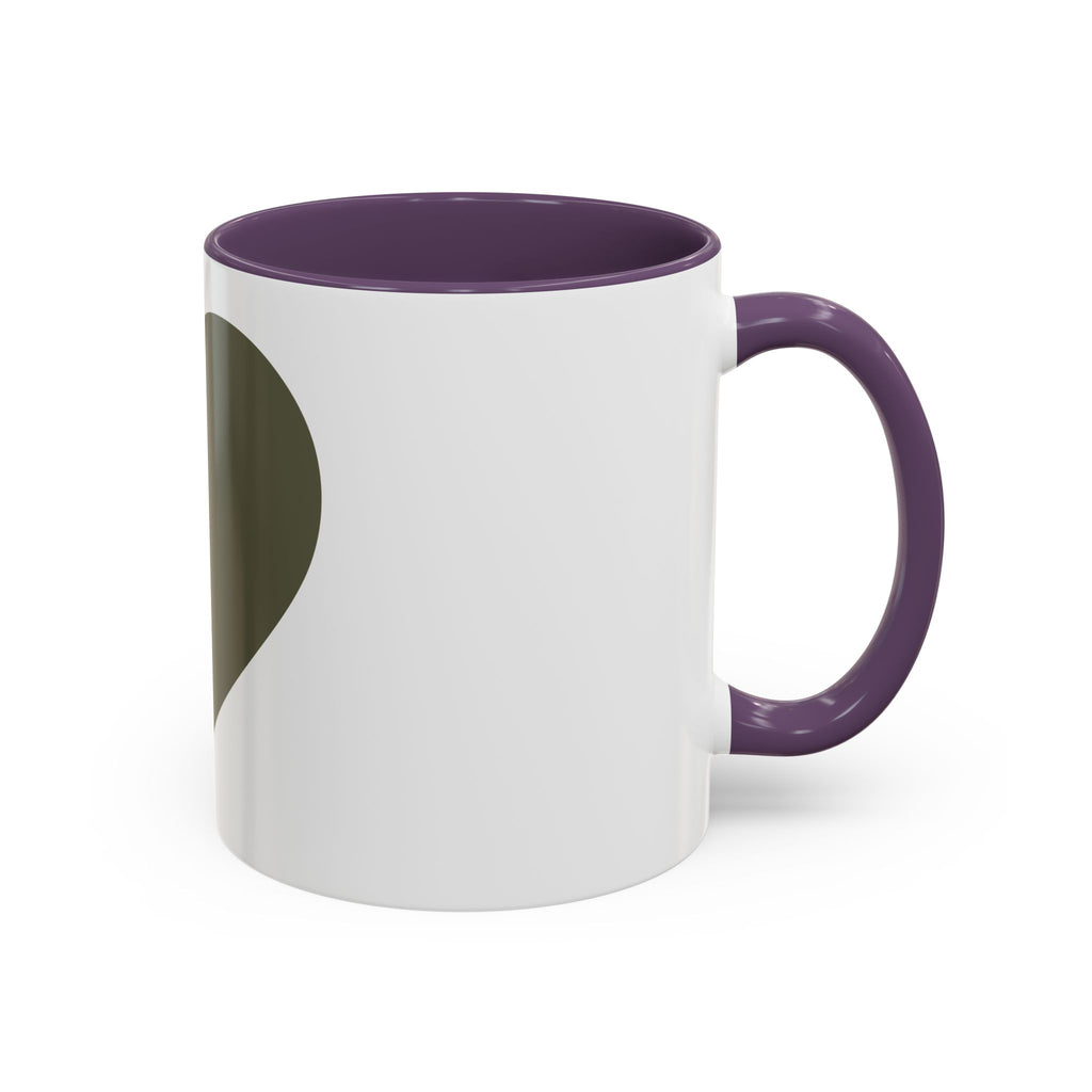 Olive Heart Accent Coffee Mug – Modern Minimalist Ceramic Tea & Coffee Cup