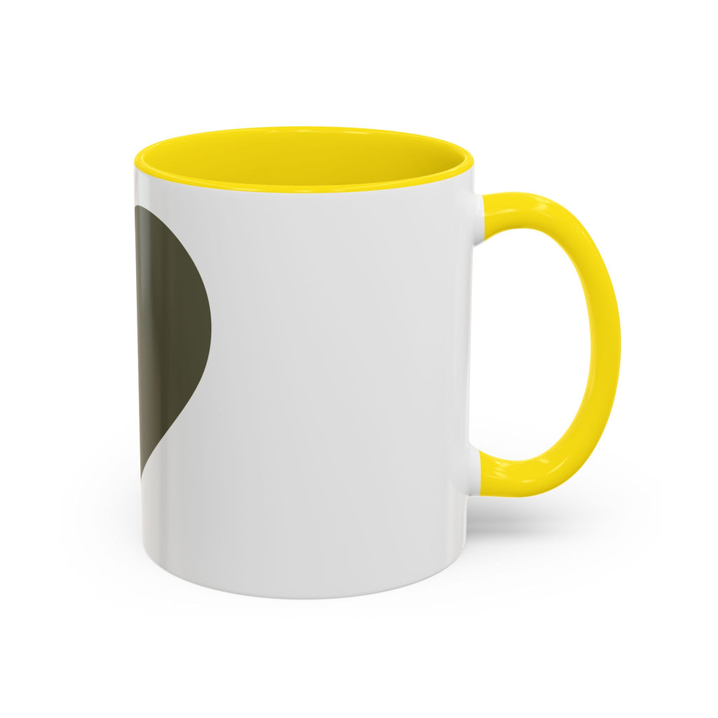Olive Heart Accent Coffee Mug – Modern Minimalist Ceramic Tea & Coffee Cup