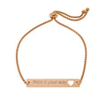 Engraved Heart Cutout Bar Bracelet — Adjustable Personalized Bracelet