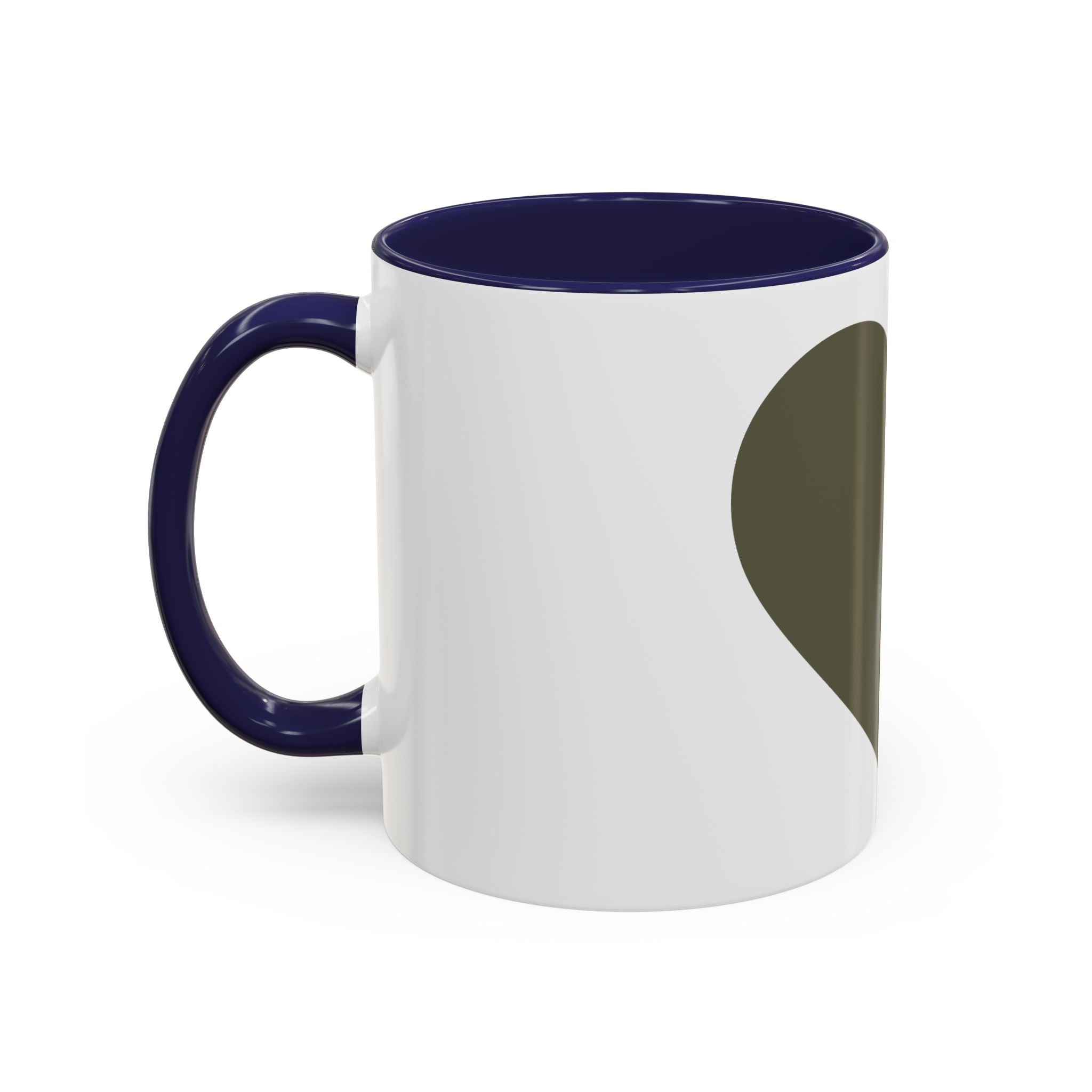 Olive Heart Accent Coffee Mug – Modern Minimalist Ceramic Tea & Coffee Cup