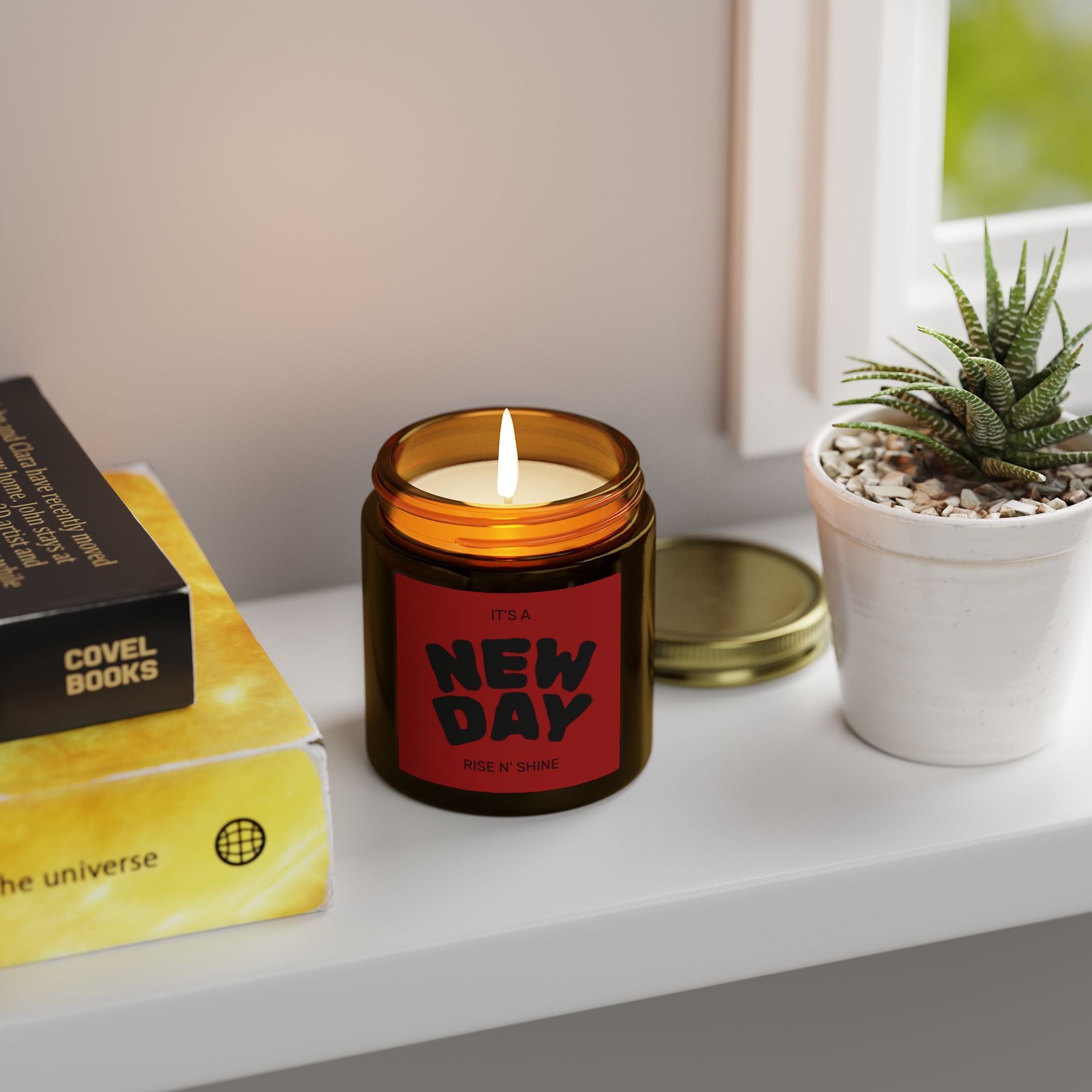 Coconut Apricot Scented Candle — "It's a New Day" 4oz/9oz Jar