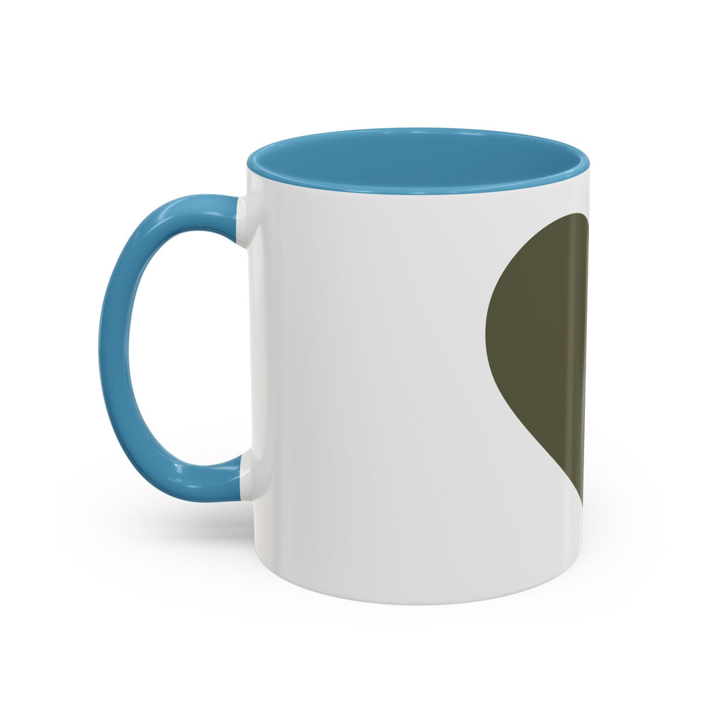 Olive Heart Accent Coffee Mug – Modern Minimalist Ceramic Tea & Coffee Cup