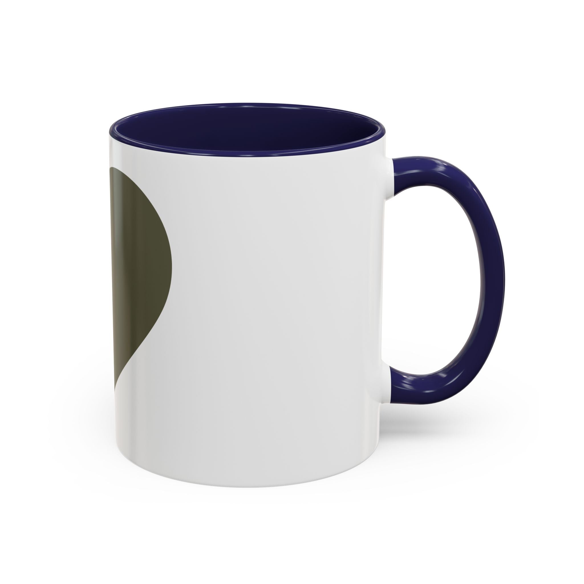Olive Heart Accent Coffee Mug – Modern Minimalist Ceramic Tea & Coffee Cup
