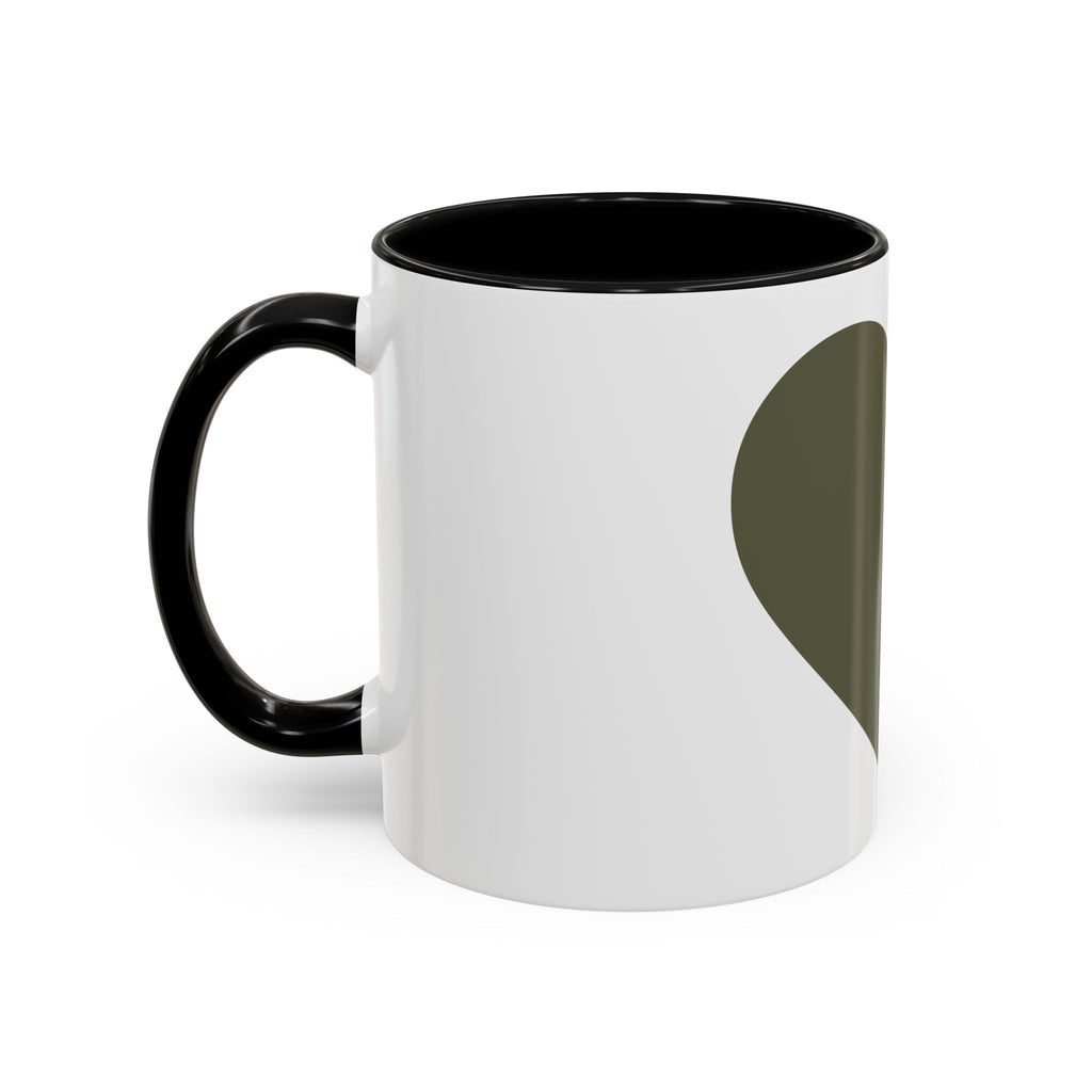 Olive Heart Accent Coffee Mug – Modern Minimalist Ceramic Tea & Coffee Cup