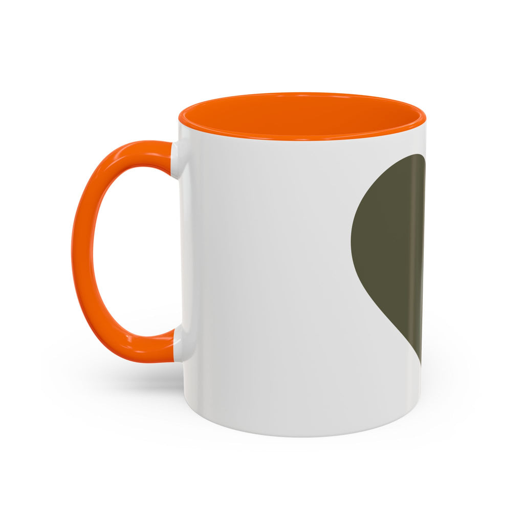 Olive Heart Accent Coffee Mug – Modern Minimalist Ceramic Tea & Coffee Cup