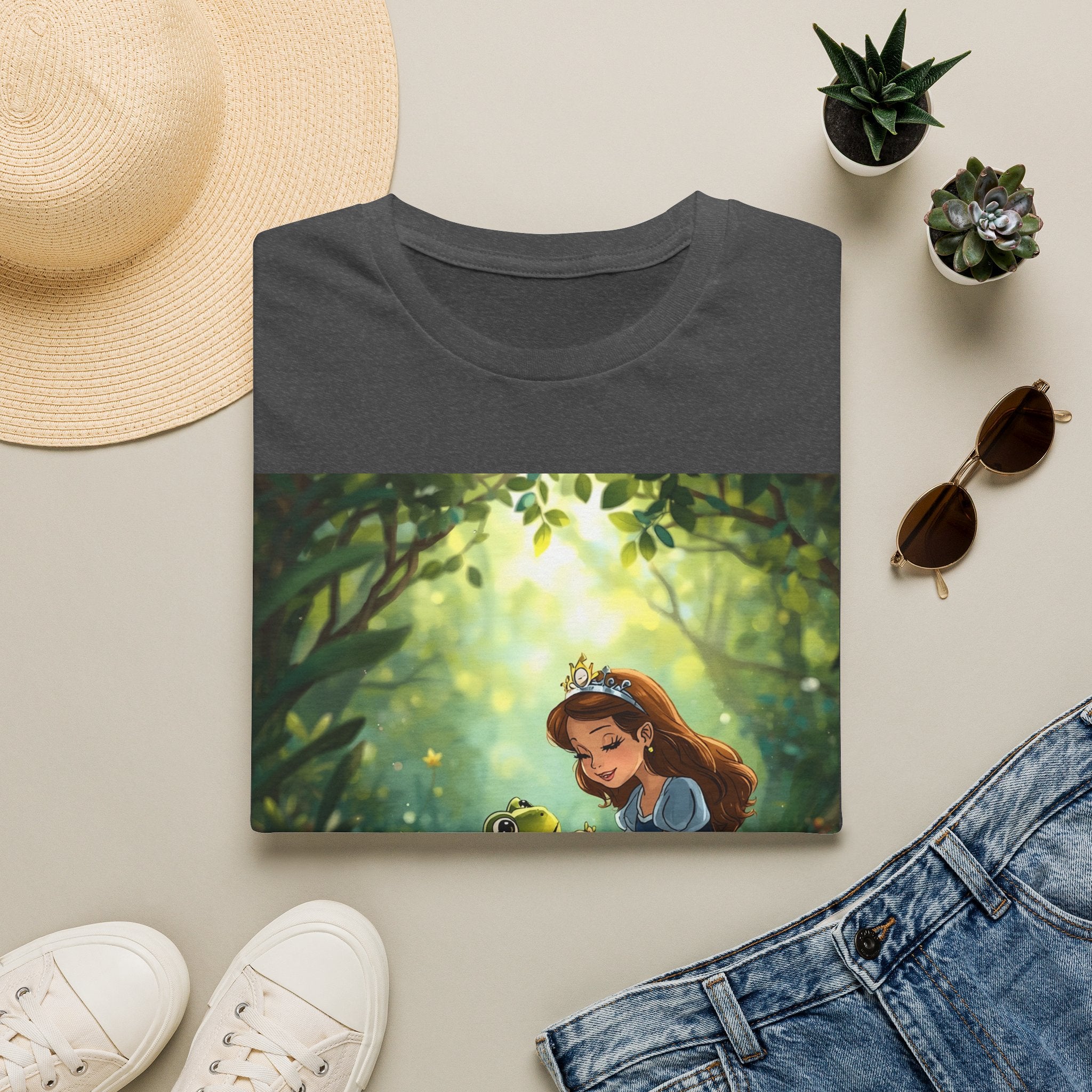 Princess & Frog T-Shirt — Whimsical Forest Fairy Tale Tee