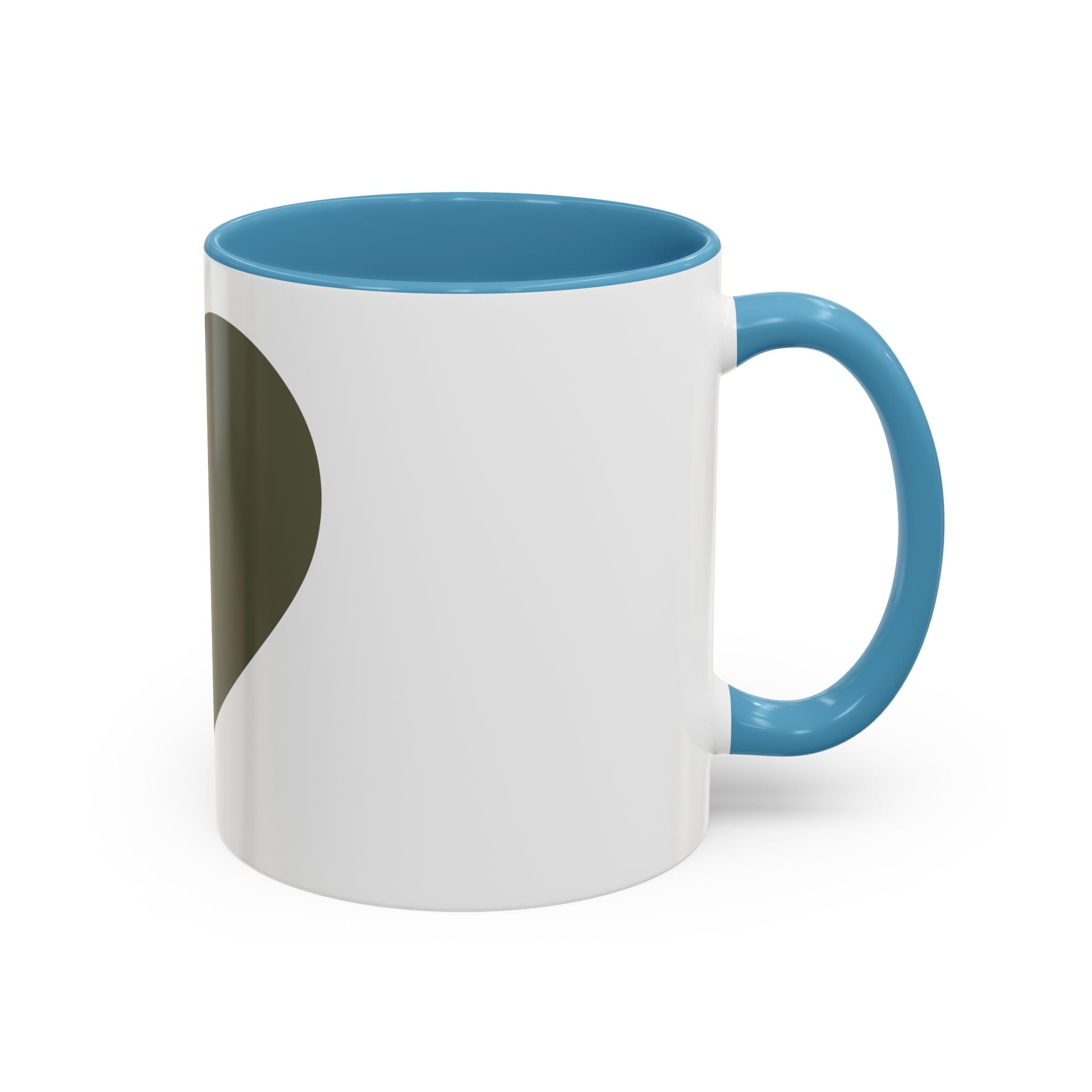 Olive Heart Accent Coffee Mug – Modern Minimalist Ceramic Tea & Coffee Cup
