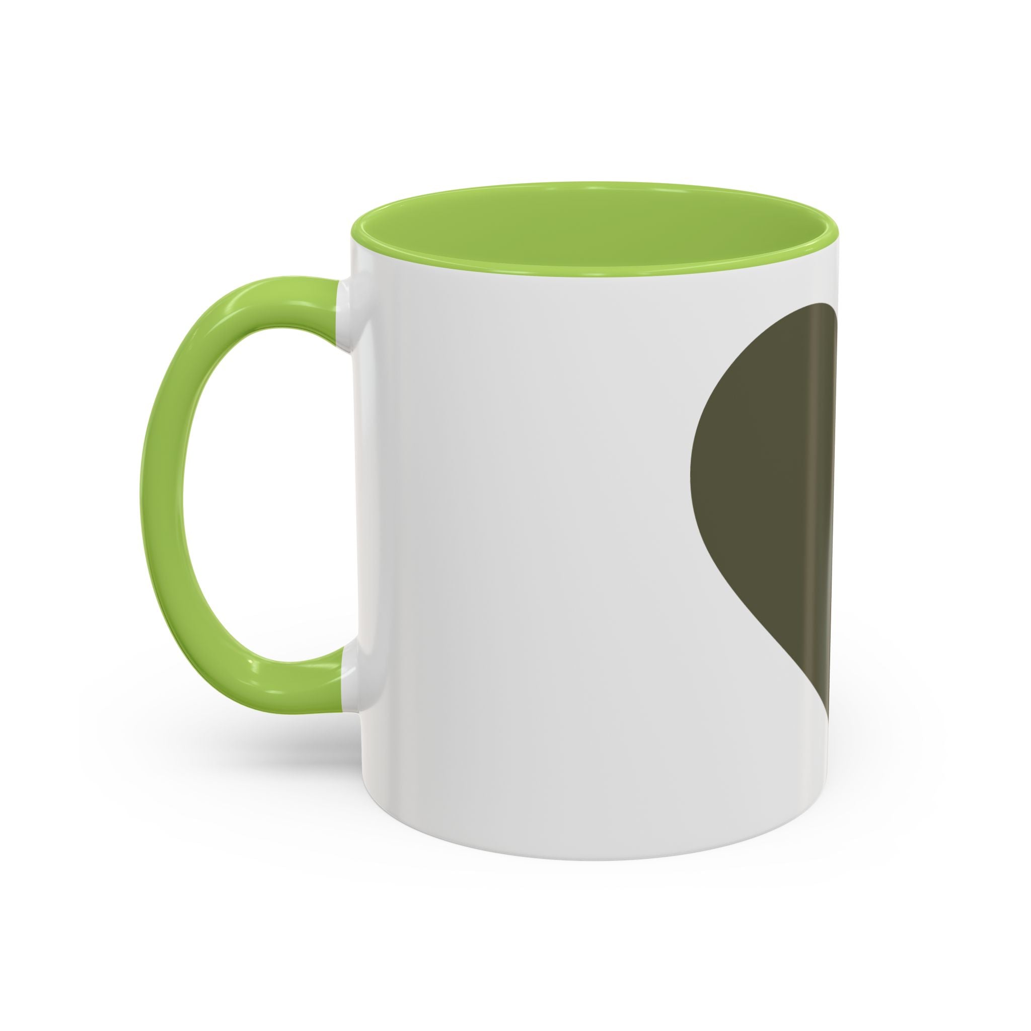 Olive Heart Accent Coffee Mug – Modern Minimalist Ceramic Tea & Coffee Cup