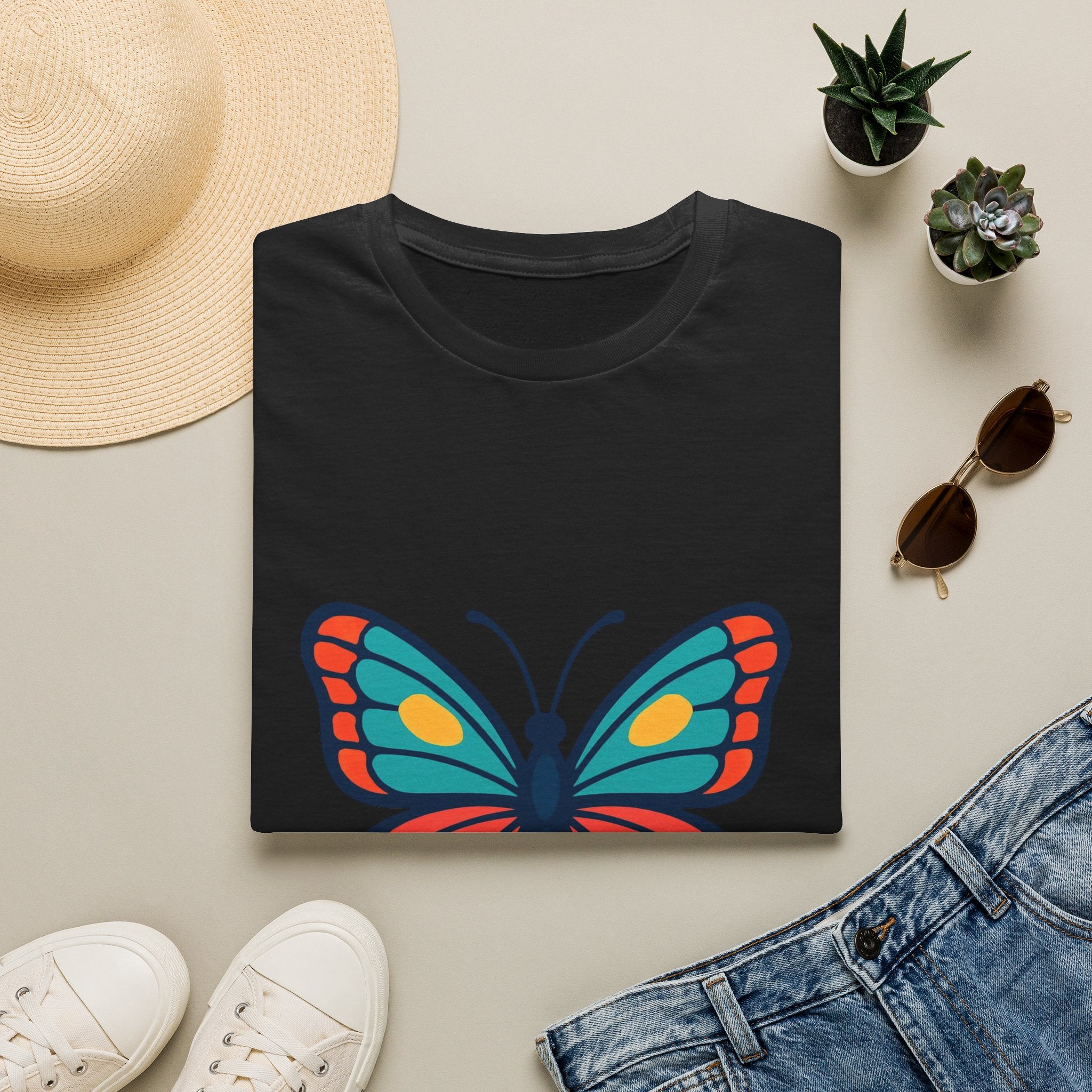 Butterfly Graphic T‑Shirt — Colorful Retro Monarch Tee