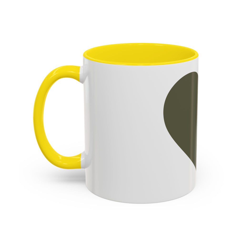 Olive Heart Accent Coffee Mug – Modern Minimalist Ceramic Tea & Coffee Cup
