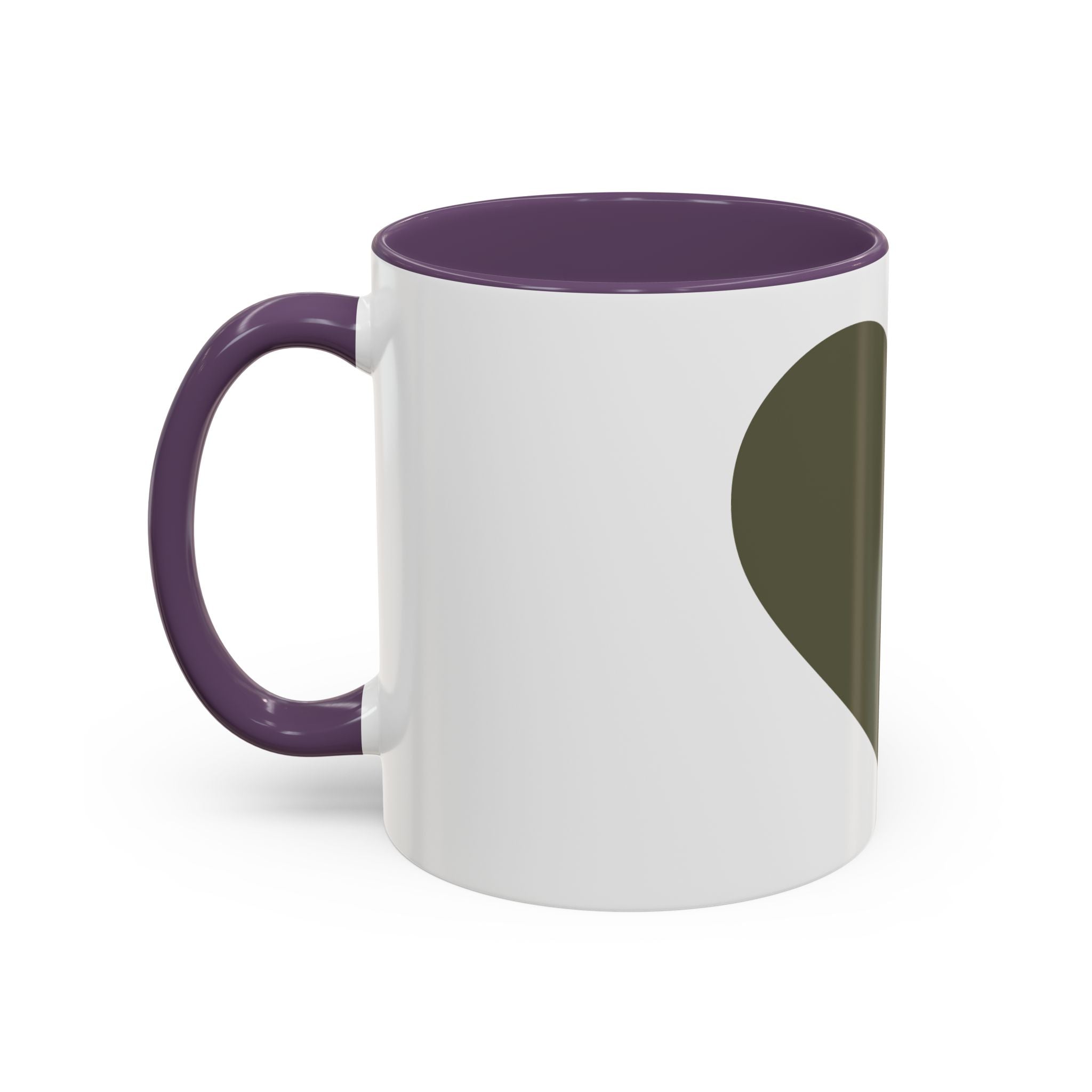 Olive Heart Accent Coffee Mug – Modern Minimalist Ceramic Tea & Coffee Cup