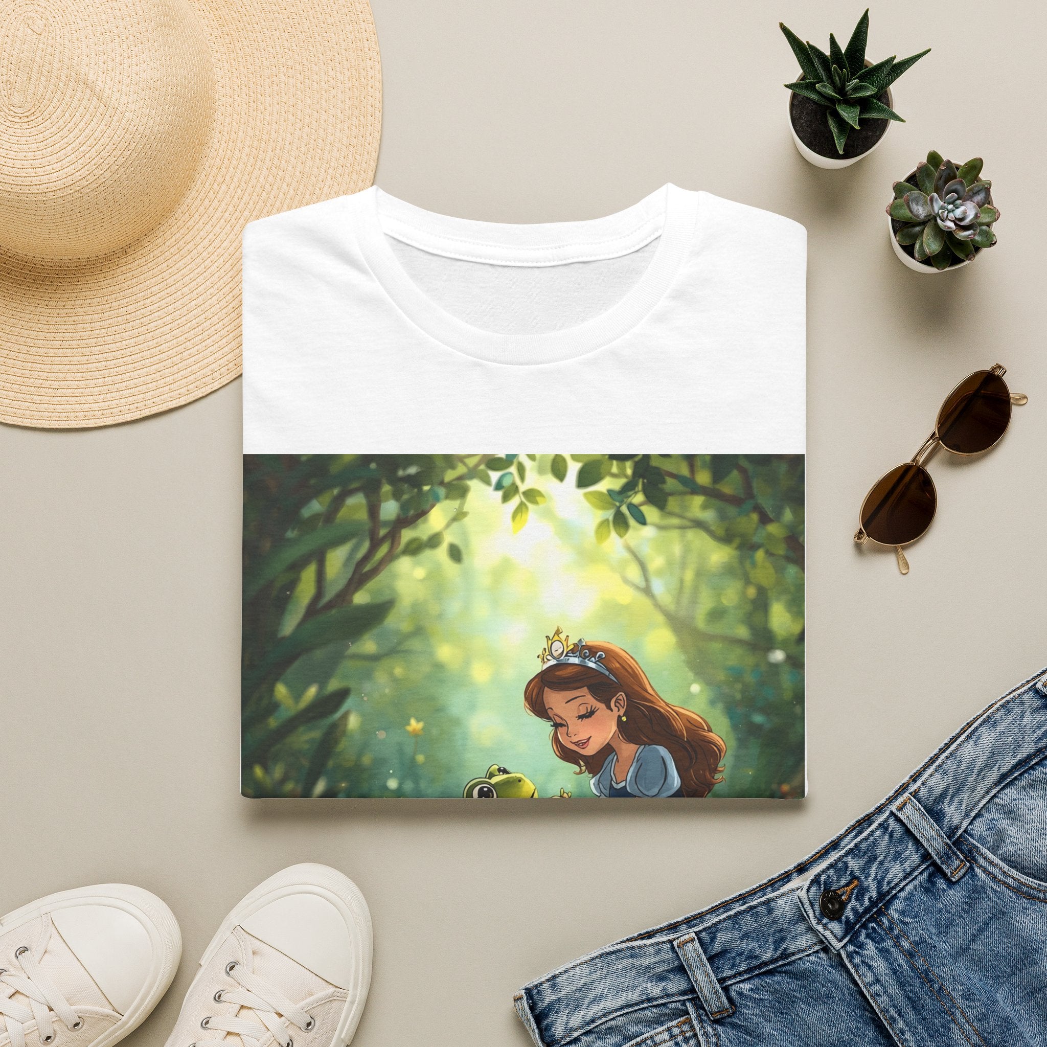 Princess & Frog T-Shirt — Whimsical Forest Fairy Tale Tee
